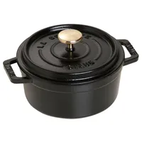 STAUB Mini Cocotte, Gusseisen Bräter, Alle Herdarten inkl Induktion, Rund, 12 cm, 0,4 L, Schwarz