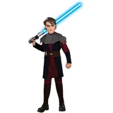 Rubie ́s Kostüm Clone Wars Anakin Skywalker Kostüm für Kinder, Star Wars-Kostüm aus der Clone Wars-Animationsserie schwarz 140