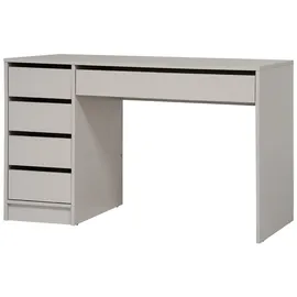 beautysofa | Schminktisch MALTA Kaschmir 120 cm mit 5 Schubladen, flexibel rechts/links montierbar – Moderner Bürotisch, funktionaler Arbeitstisch - Beige