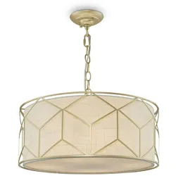 Licht-Erlebnisse Pendelleuchte NICO Gold Natur Metall Leinen 4x E27 bis 40W LE116443