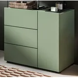 Inn.Furn Waschbeckenunterschrank Larik (Badschrank in Grün mit schwarzen Rillen, Breite 60 cm) 2-türig grün