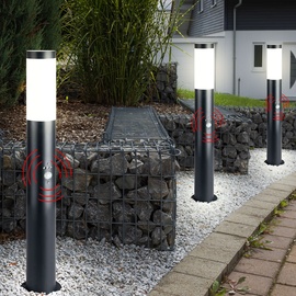 V-Tac Außen Steh Lampe Bewegungsmelder Garten Beleuchtung Edelstahl Terrassen Leuchte grau V-TAC 8966