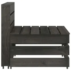 vidaXL Garten-Mittelsofa aus Paletten Grau Kiefernholz Imprägniert