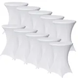 Baumarktplus 10er Set Stehtischhusse Stretch weiß Ø 80 cm Tischhusse
