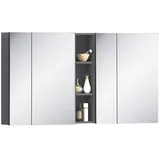 Lomadox Spiegelschrank MODENA-56 Badezimmer 140 cm breit in anthrazit, B/H/T: ca. 140/75/16 cm grau