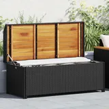 Sitzbank Mit Stauraum 120 Cm Poly Rattan Schwarz