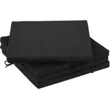 Relaxdays Stuhlkissen 4er Set, 39,5x39,5 cm, Sitzkissen mit Bändern, indoor & outdoor, Polyester, Stuhlpolster, schwarz, 39.5x3x39.5 Wohnzimmer, Hocker, Sitzhocker