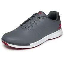 SKECHERS Tempo Herren Golfschuh ohne Spikes, wasserdicht, leicht, Grau/Rot, 47.5 EU