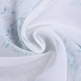 Gerster Gardine GERSTER "Indira" Gr. 1, grün (mint, weiß), B:140cm H:245cm, Wirkware, Polyester, Gardinen, Gardine, Schlaufenschal "Indira" mit Prägedruck