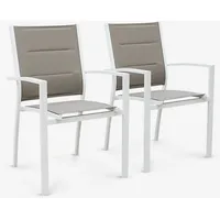 Sweeek 2er Set stapelbare Chicago-Sessel - weißes Aluminium und