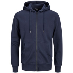 Jack & Jones Herren Zip Hoodie Kapuzenpullover JJEBASIC Blau S