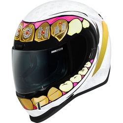 Icon Airform Grillz Helm, wit-goud, XS