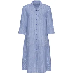 Leinen-Kleid, Streifen blau, 36