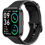 OKWISH Smartwatch, Smartwatch Damen Herren, 1,7" Fitness Tracker Uhren für Android iOS, IP68 Wasserdicht Pulsmesser Schrittzähler Aktivitätstrac... - Schwarz