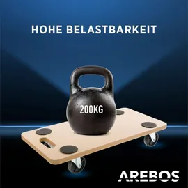 Arebos Rollbrett 6 Stück bis 200 kg Traglast Möbelroller Transportroller Transporter Möbelhund |