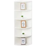 Ricoo Eckregal WM059-WM, Standregal Ecke Wandregal Wandboard CD Regal Bücherregal Dekoregal - 2 Jahre Gewährleistung - mind. 14 Tage Rückgaberecht - Weiß
