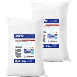 Intercabo Waschmittel Pulver für Waschmaschinen 20 kg | Für weiße und farbige Kleidung | Pulverwaschmittel | Professionell |2 x 10kg Sack