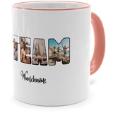 PhotoFancy® - Fototasse 'Team' - Personalisierte Tasse mit eigenem Foto und Text selbst gestalten - Rosa