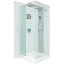 AcquaVapore D38-20L0 Komplettdusche 100 x 100 cm links weiß Sicherheitsglas D38-20L0