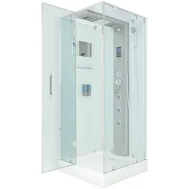 AcquaVapore D38-20L0 Komplettdusche 100 x 100 cm links weiß Sicherheitsglas D38-20L0