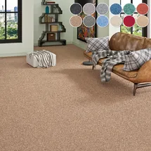 OTTO home Teppichboden OTTO HOME "Fortis, Schlinge, Gesamthöhe 5 mm, Made in Netherlands", braun (nougat), B:400cm L:100cm, Kunstfaser, Teppiche, meliert, Breite 400 cm, strapazierfähig, Wohnzimmer