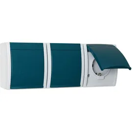 Busch-Jaeger Schuko-Steckdose 3-fach Blau/Grün