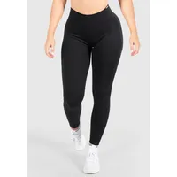 SMILODOX Damen Leggings Solid Scrunch Schwarz SCHWARZ XS