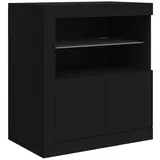 vidaXL Sideboard mit LED-Leuchten Schwarz 60,5x37x67 cm