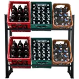 Quick Star Getränkekistenregal 104 x 30 x 90 cm Schwarz