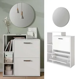 Vicco Orlando 80 x 90 x 25 cm mit Spiegel, 6 Fächer, weiß