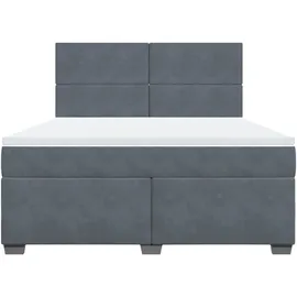 vidaXL Boxspringbett 180 x 200 cm Dunkelgrau