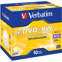 Verbatim DVD+RW 4X 4,7GB Scratch Resistant Surface Jewel Case 10er Pack DVD-Rohlinge