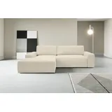 werk2 »Rotterdam-L, kuschelweicher Cord oder Breitcord, L-Form, Breite 267 cm«, Design Ecksofa mit Schlaffunktion & Bettkasten, Cord, Natur, beige