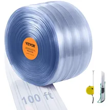 Vevor Streifenvorhang 100 Fuß x 12 Zoll x 0,12 Zoll Transparent