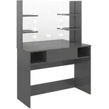 vidaXL vidaXL, Schminktisch Led-beleuchtung 100x40x135 cm) Mdf Glänzendes Grau