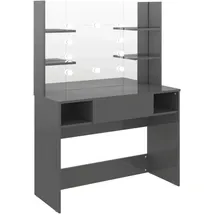 vidaXL vidaXL, Schminktisch Led-beleuchtung 100x40x135 cm) Mdf Glänzendes Grau