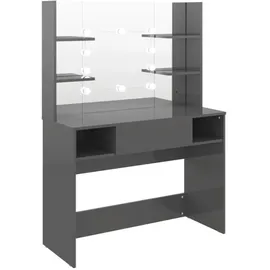 vidaXL vidaXL, Schminktisch Led-beleuchtung 100x40x135 cm) Mdf Glänzendes Grau