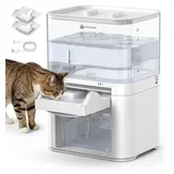 A10 Katzenbrunnen - 4 l automatischer Trinkbrunnen - Kabellos batteriebetrieben - Filter mit Umlaufwasser - Bewegungssensor - Für mehrere Katzen