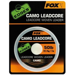FOX International Vorfachschnur Fox Edges Camo Leadcore Woven Vorfachschnur 50lb 22,7kg, 7 m Länge, (1-St), 22.7kg Tragkraft grün