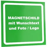 Kiwistar Magnetschild personalisiert - mit Wunschtext Foto und Logo bedruckt - Fahrzeugmagnet für Auto KFZ LKW Transporter Wohnmobil (grün, 30x30 cm)