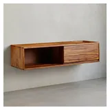 KADIMA DESIGN Lowboard 108x25x34 cm Braun MDF/Massivholz