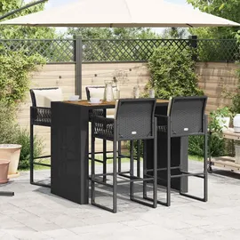 vidaXL Gartenbar Set 5-tlg. Schwarz