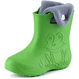 Ladeheid EVA Kinder Jungen Mädchen Gummistiefel Regenschuhe gefüttert LA-CA-04 (Grün/Grau, 32/33 EU) - -