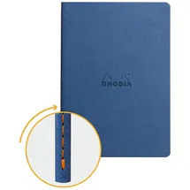 Rhodia 116408C Rhodiarama Notizbuch (ideal für Ihre Notizen, DIN A5, 14,8 x 21 cm, 32 Blatt, liniert, Premium Velinpapier 80g, elfenbein) 1 Stück, saphirblau
