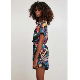 URBAN CLASSICS Damen Ladies Short Viscose Belt Jumpsuit blackfruity, M - M