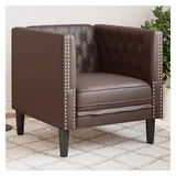 vidaXL Chesterfield-Sessel Kunstleder 71 x 70,5 x 0 cm Braun