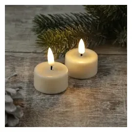 Deluxe Homeart LED Teelichter Mia D 4,1 cm creme 2 Stück