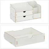 Relaxdays Schreibtisch Organizer Weiß
