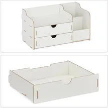 Relaxdays Schreibtisch Organizer Weiß