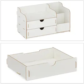 Relaxdays Schreibtisch Organizer Weiß